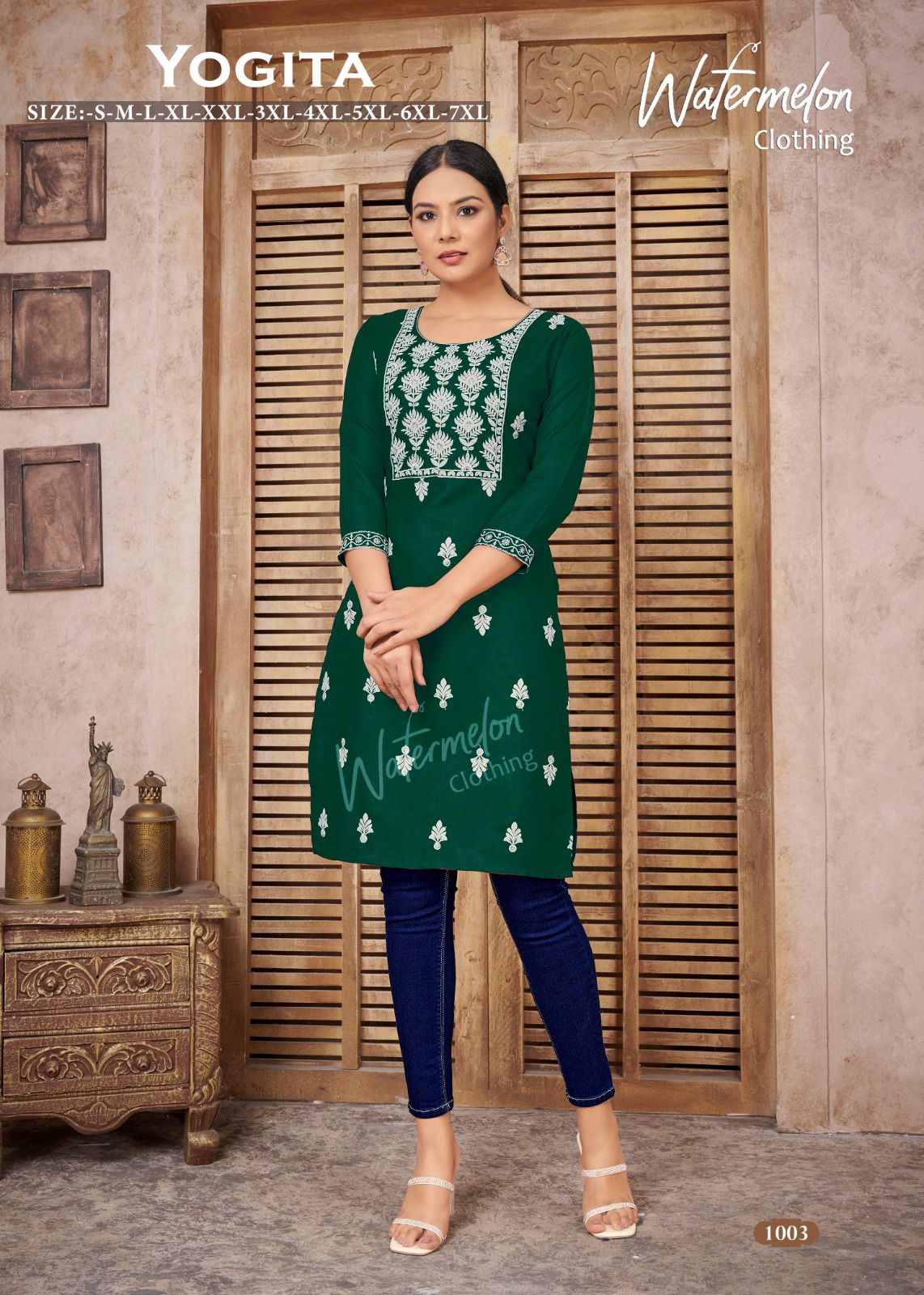 Yogita Cotton Embroidery Kurtis Catalog